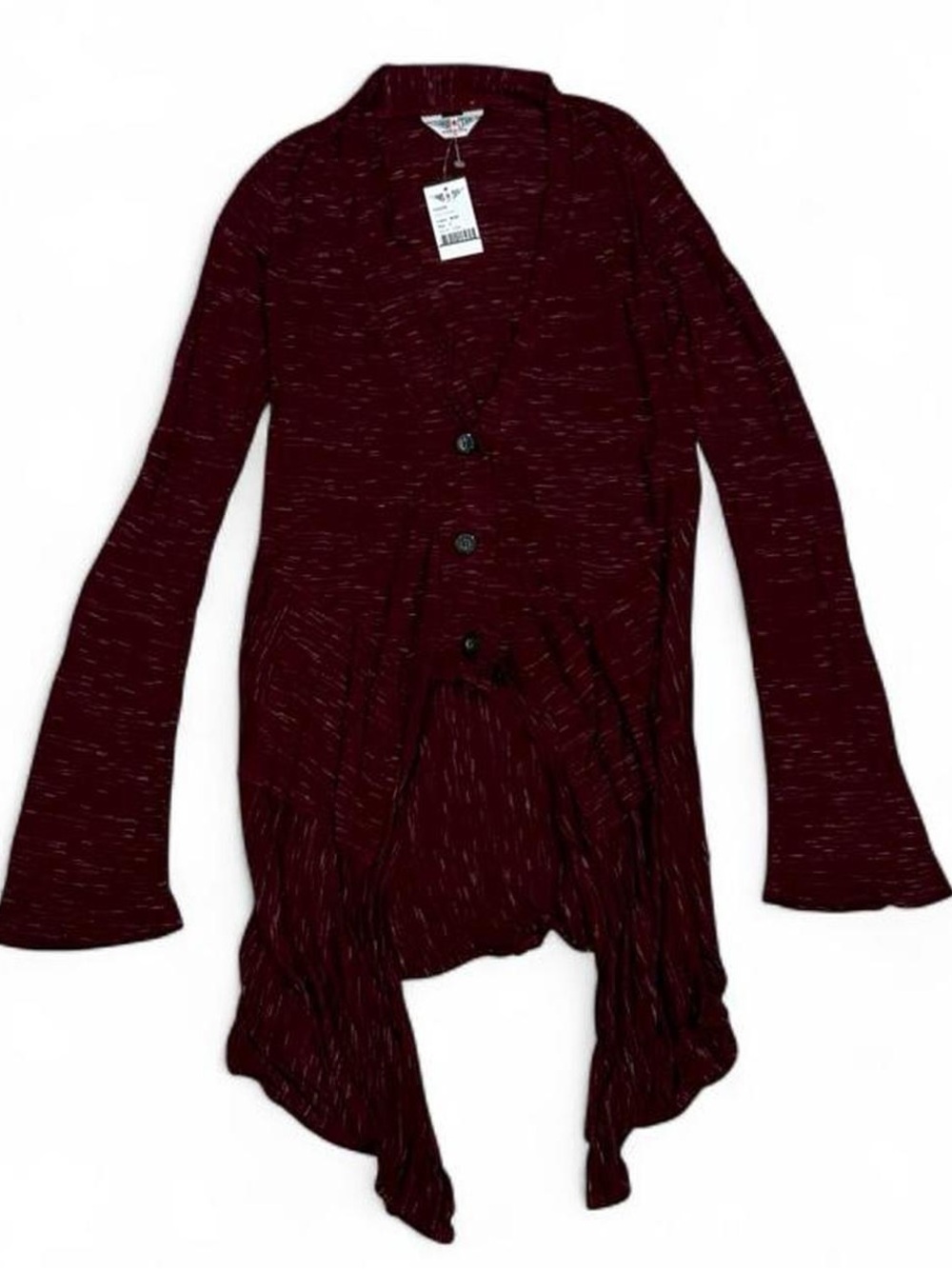 NEW Hard Tail whimsygoth asymmetrical cardigan in wine